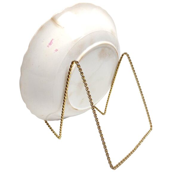 Antique Scalloped Edge Deep German Serving Bowl with Apples Pears 9.5" - Picture 5 of 8